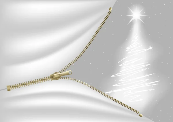 Árbol de Navidad Brillante Blanco — Vector de stock
