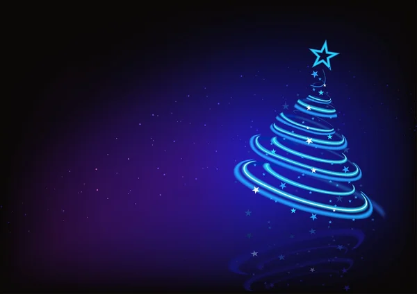 Blauer abstrakter Weihnachtsbaum — Stockvektor