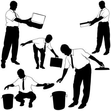 Office Man Cleans clipart