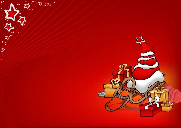 Piros karácsonyi üdvözlet — Stock Vector
