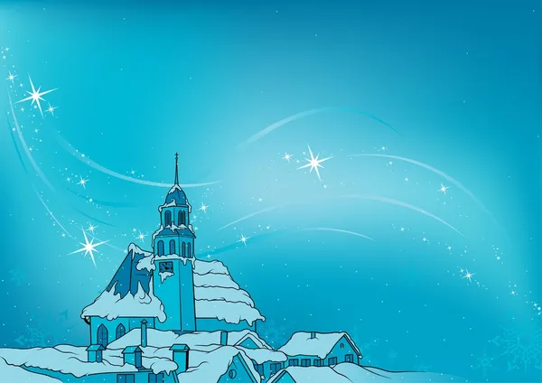 Голубое снежное Рождество — стоковый вектор