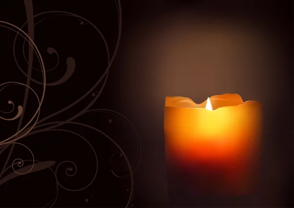 圣诞蜡烛和鲜花 — 图库矢量图片