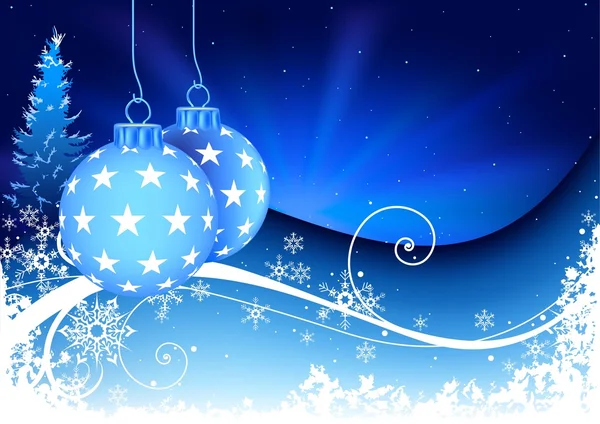 Composition de Noël bleu — Image vectorielle