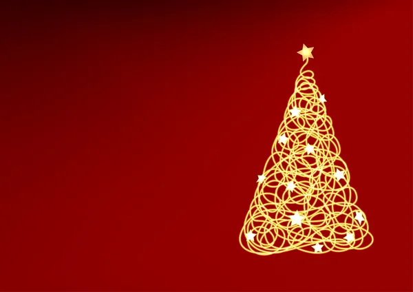 Gold verschlungener Weihnachtsbaum — Stockvektor