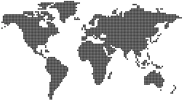 Mappa del mondo punteggiata — Vettoriale Stock