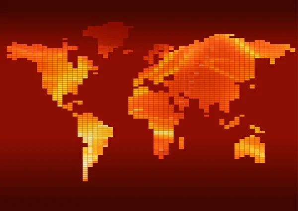 Carte du monde à carreaux — Image vectorielle