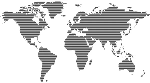 Mappa del mondo a strisce — Vettoriale Stock