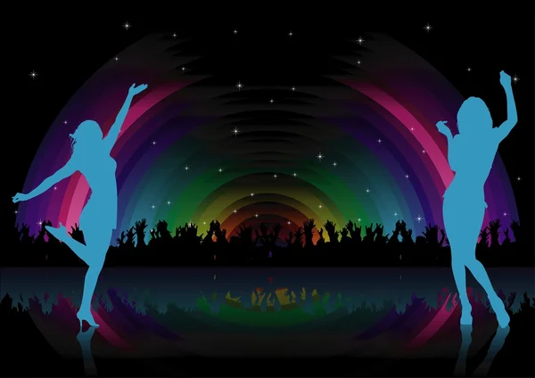 Πάρτι χορού "ουράνιο τόξο" — Διανυσματικό Αρχείο