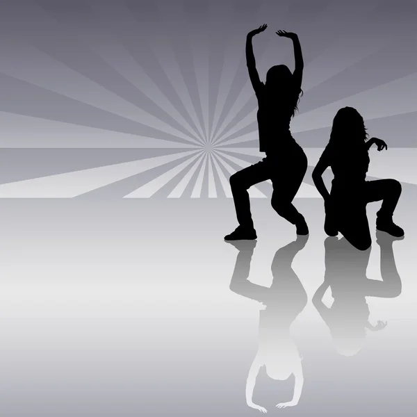 Chicas bailando — Archivo Imágenes Vectoriales