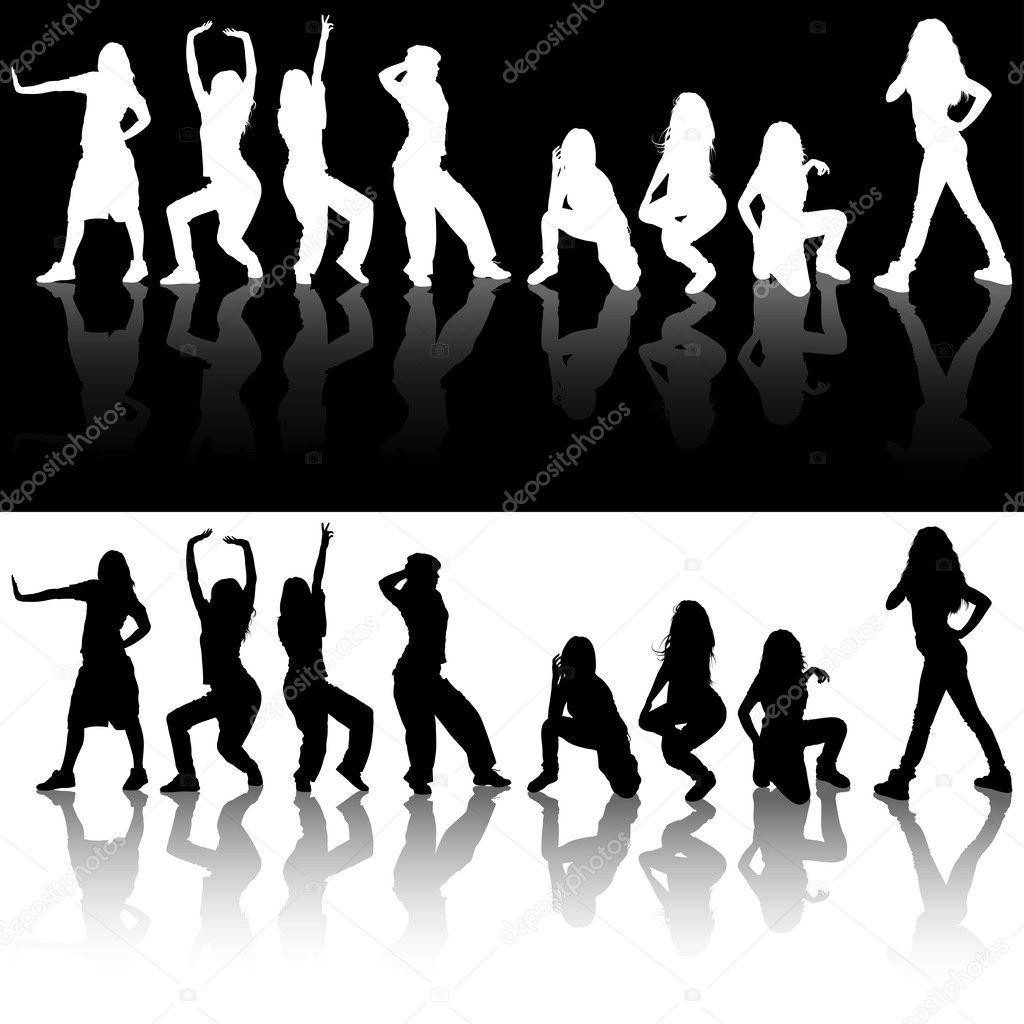 Dancing Girls Silhouettes Stock Vector Image By ©dero2010 3374567 