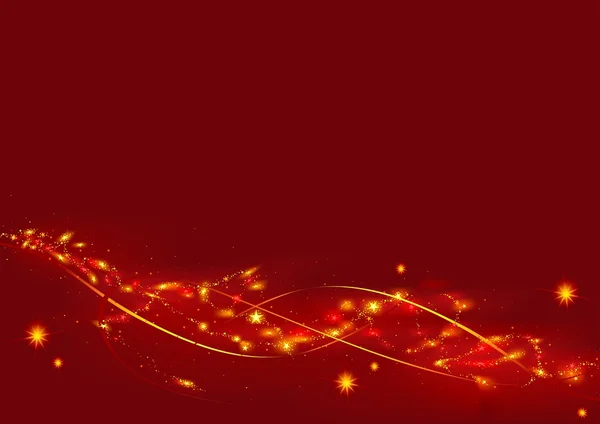 与明星的红色圣诞 — 图库矢量图片