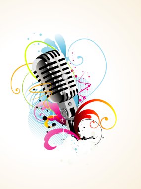 Vector artistic mic background clipart