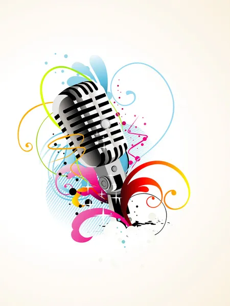 Vector artistic mic background — Stock Vector