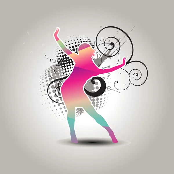 Vektor tanzendes Mädchen — Stockvektor