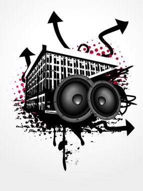 Grunge music art clipart