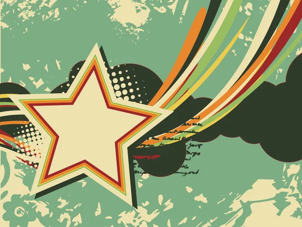 Grunge star vecteur rétro art — Image vectorielle