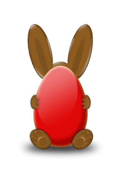 Coniglietto di Pasqua rosso — Foto Stock
