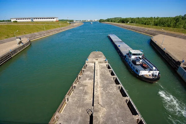 stock image Boat on rhine