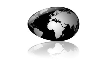 A black earth-globe as egg clipart