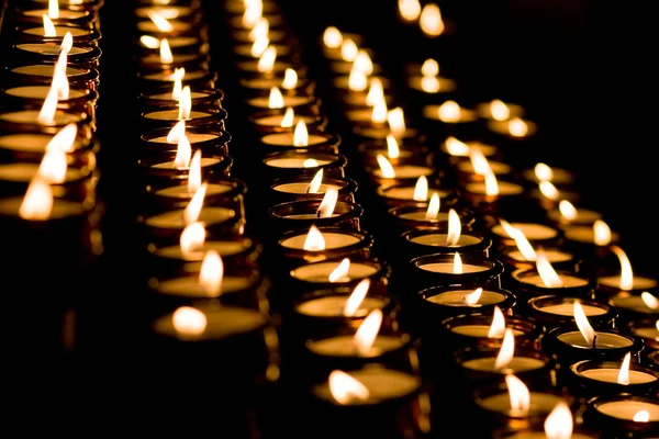 Candle light in a church — Stock Photo, Image