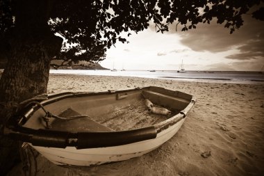 Boat on a beach clipart