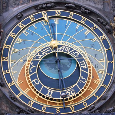 The Prague Astronomical Clock - square clipart