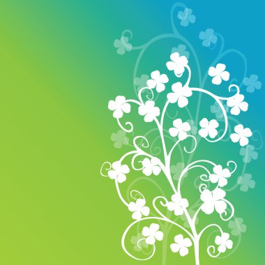 Clovers foliage on green background clipart