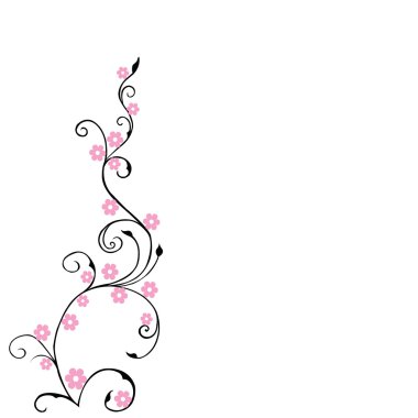 Floral background, pink foliage clipart