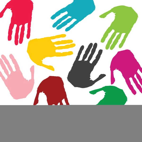 Sfondo con mani colorate — Foto Stock