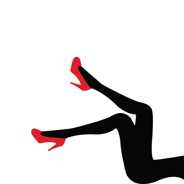 Красивые ноги в красной обуви — стоковое фото