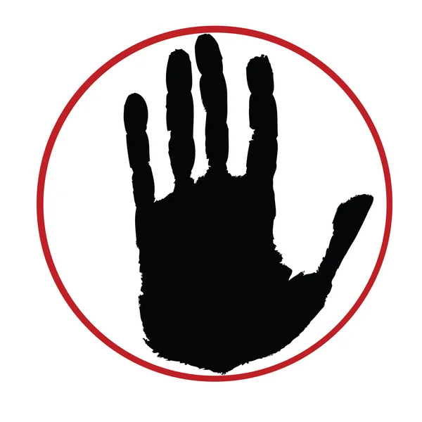 Černá ruka na červený kruh — Stock fotografie