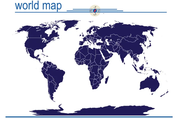Mavi Dünya Haritası — Stok fotoğraf