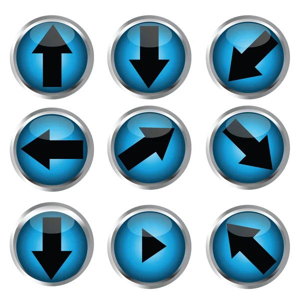 वेब डिजाइन के लिए बटन, काले तीर प्रतीक — स्टॉक फ़ोटो, इमेज