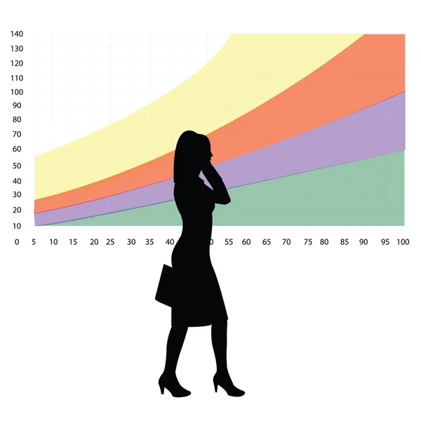 Business woman siluett — Stockfoto