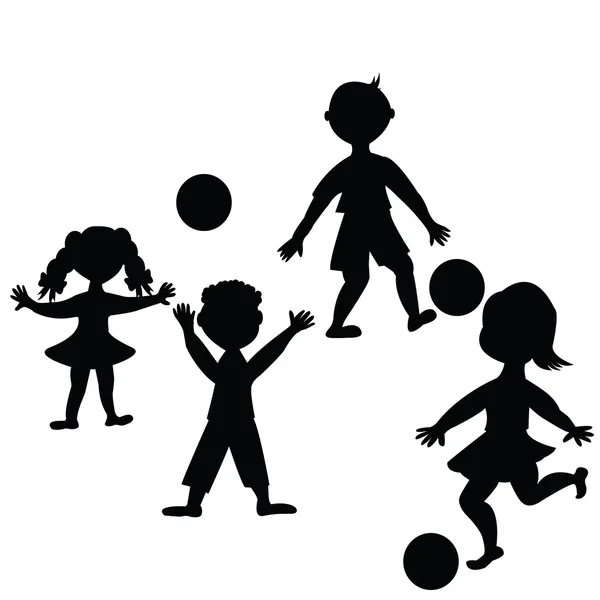 Дети играют с мячами — стоковое фото