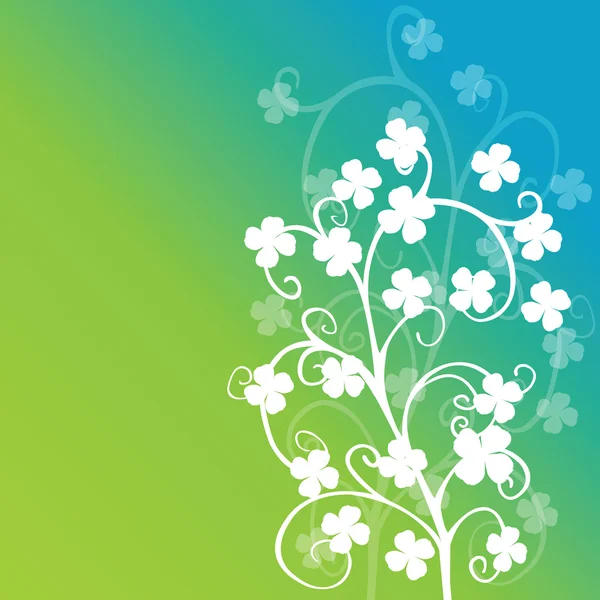Čtyřlístek listí na zeleném pozadí — Stock fotografie