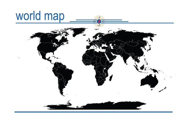 Editierbare Weltkarte — Stockfoto