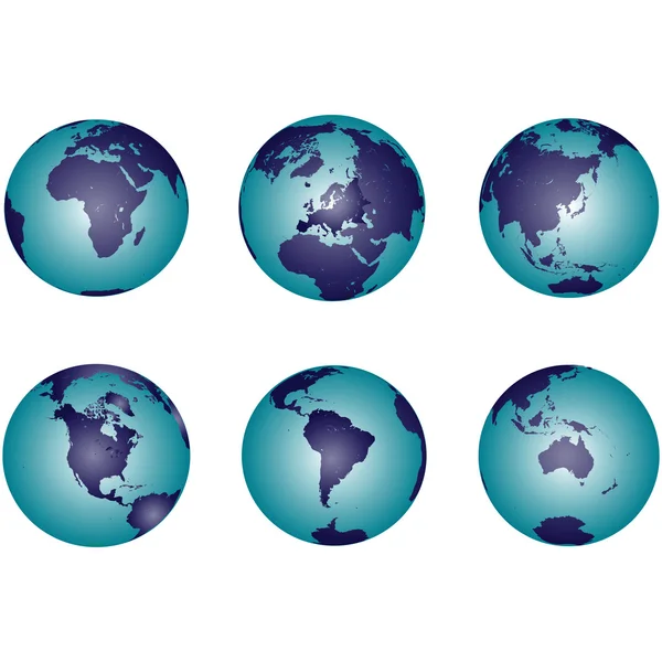 Aarde globes met kleurovergang — Stockfoto