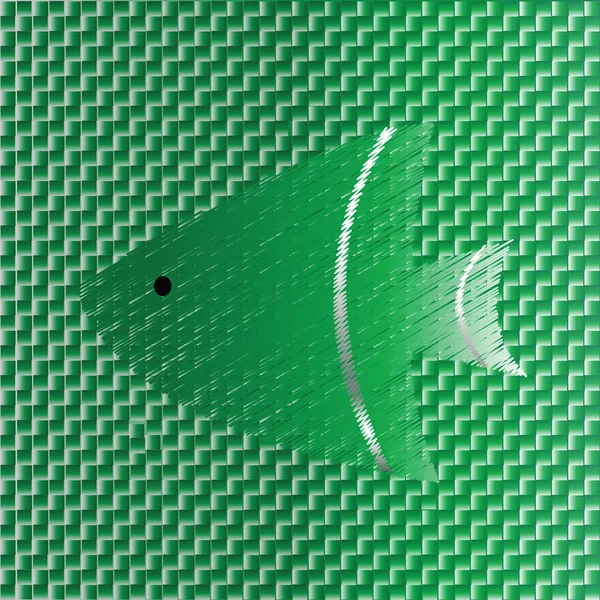 Риба на фоні абстрактних зелених кілець — стокове фото