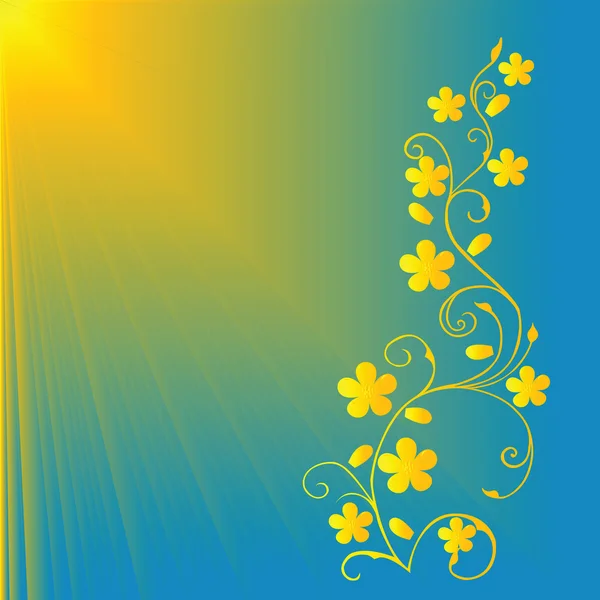 Listy s žlutými květy pod sluncem — Stock fotografie