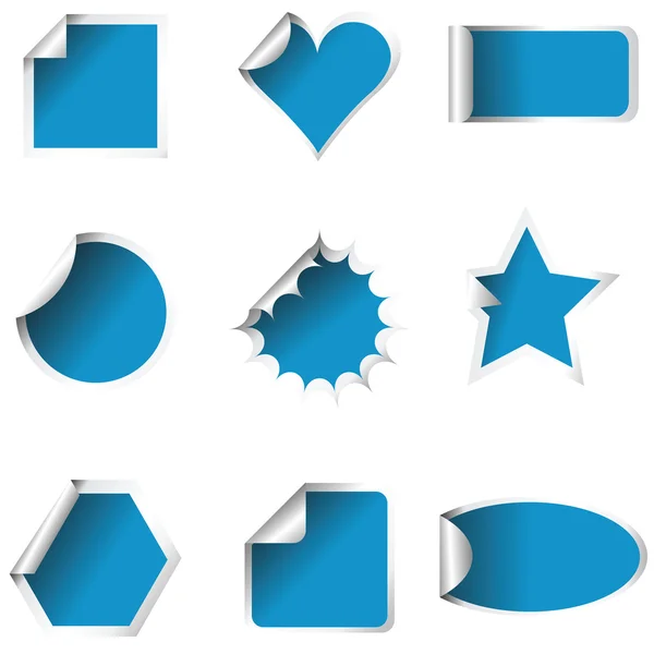 Свежие образцы этикеток, окрашенные в синий цвет — стоковое фото