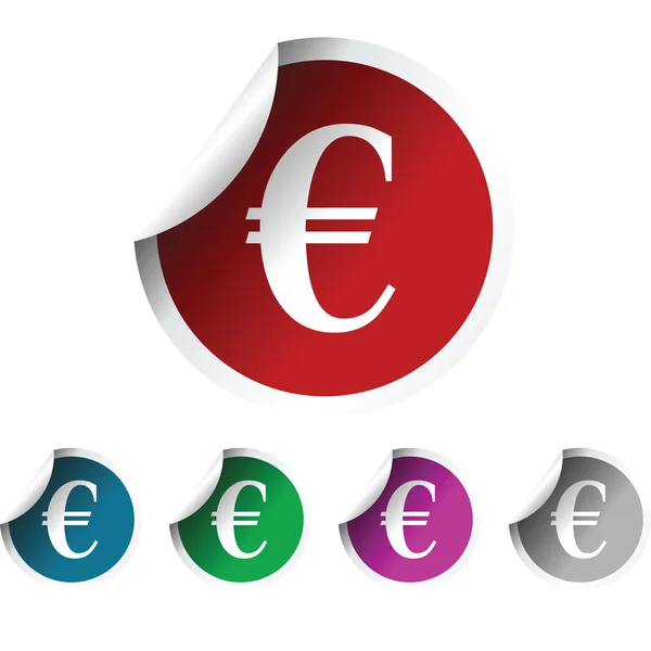 Renkli euror simgesiyle taze etiketleri — Stok fotoğraf