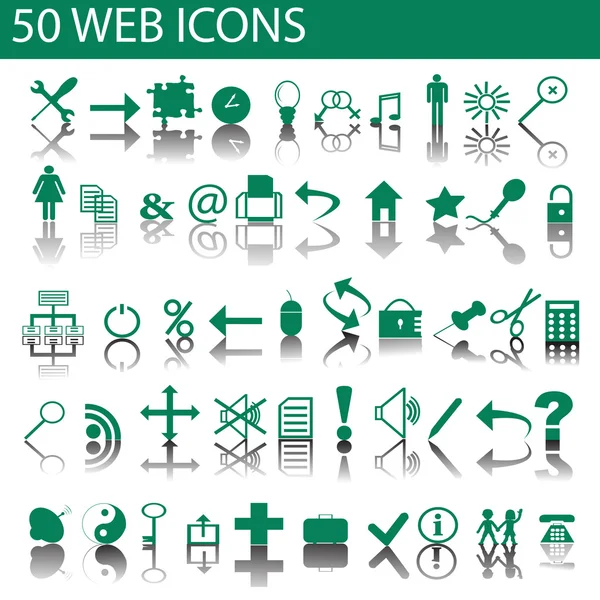 Green web icons — Stock Photo, Image