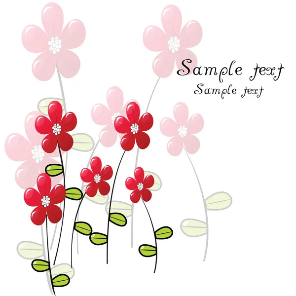 Cartão de saudação com flores delicadas — Fotografia de Stock