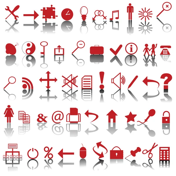 Red web icons — Stock Photo, Image