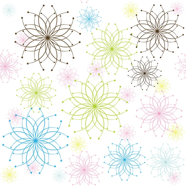 パステル調のレトロの花柄のパターン — ストック写真