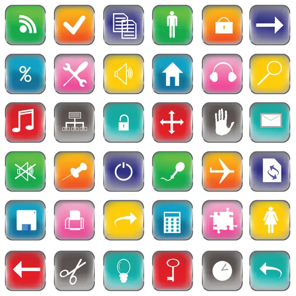 Set of colored web buttons — Stock Photo, Image