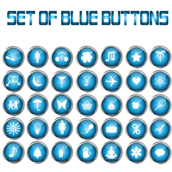 Conjunto de botones web azules —  Fotos de Stock