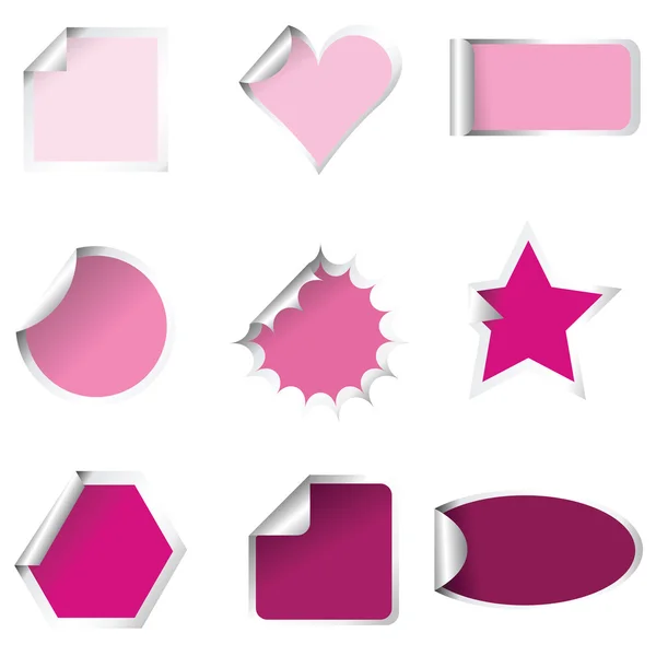Uppsättning av rosa klistermärken — Stockfoto