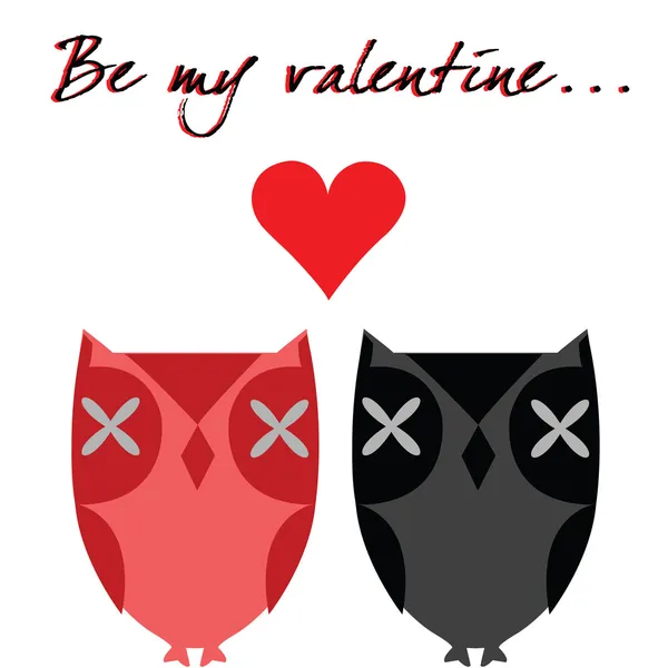 Valentine's card with owls — Stock Photo, Image